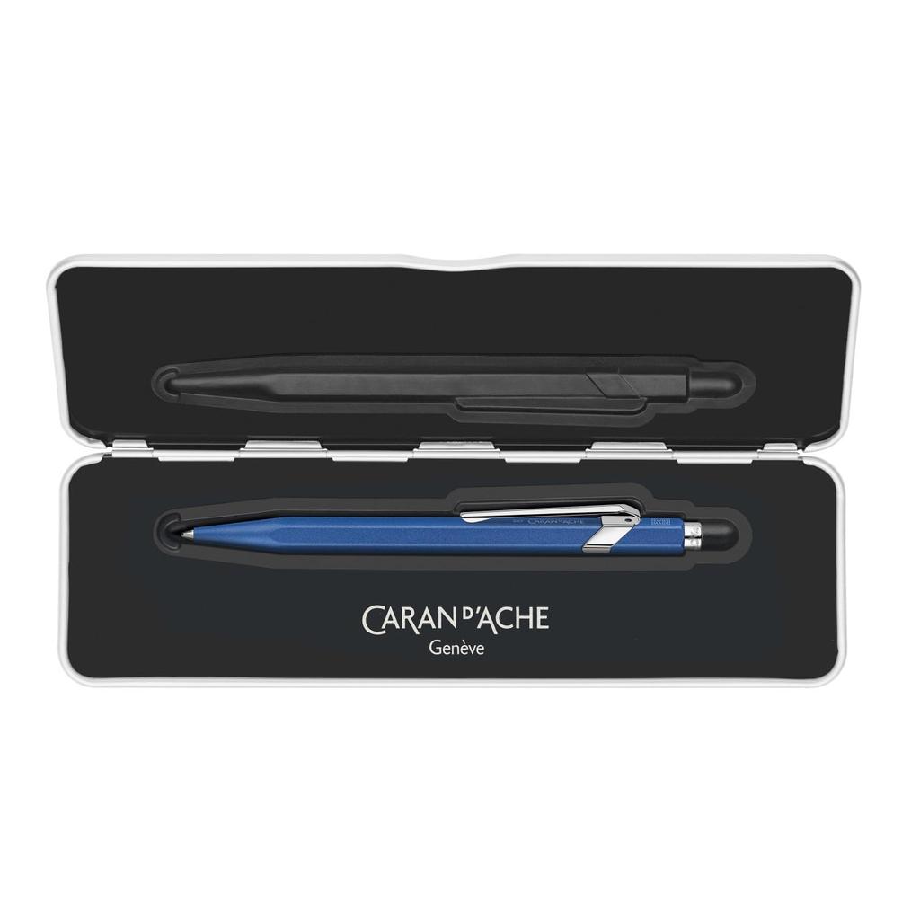 CARAN Ballpoint 849 Color Matte Metal Officially Imported D'ACHE Pen, Oil-Based, X, Blue, NF0849-635, Tin,