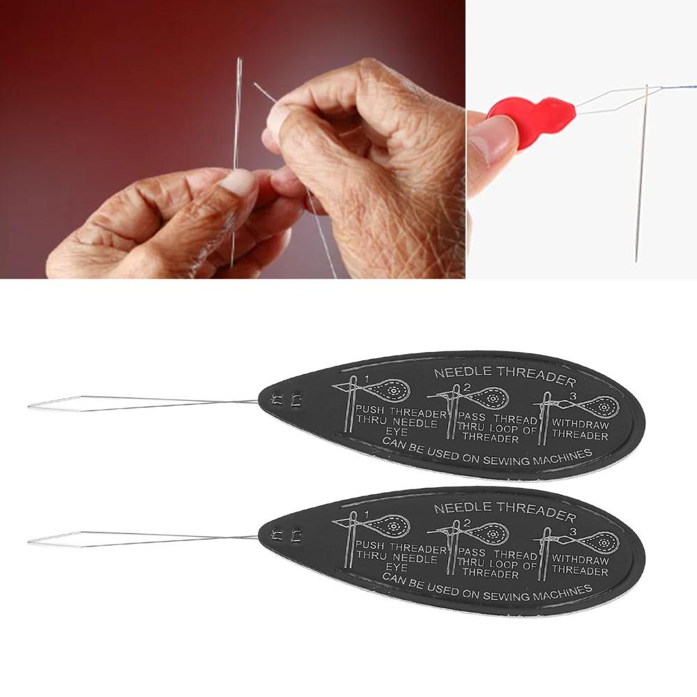 20pcs Flexible Loop DIY Needle Threader Black Hand Sewing Needle Threader  For Crafting