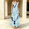 Bohemian Sleeveless Tie-Dye Maxi Dress,Lightweight Tank Style for Beach Vacation,Casual Daily Wear,Spring & Fall Layering