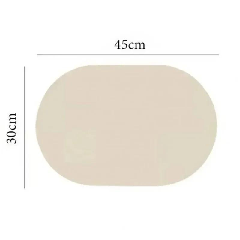 Leather Placemat Oval Oil-Proof Table Mat Home Dining Kitchen Table Placemat Design Dining Waterproof Heat Resistant Home Decor