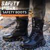 Indestructible Work Boots Men Steel Toe Shoes  High-Top Boots Anti Puncture Non Slip Work Shoes Wear-resisting Safety Shoes