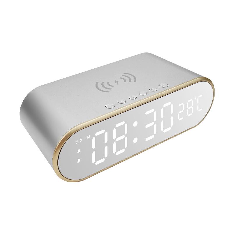 Multifunctional Alarm Clock with 15W Wireless Charging, LED Display, and Perpetual Calendar