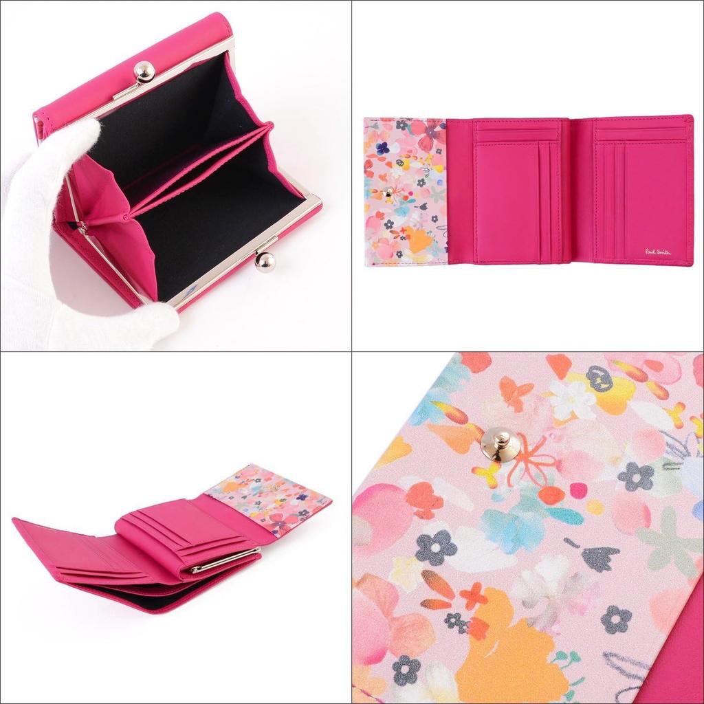 Paul Smith Petal Print Trim Bifold Clasp Wallet in Pink