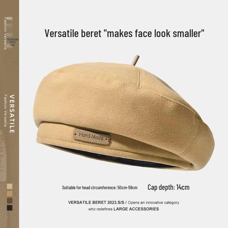 Korean Style Versatile Black Artist Beret: Spring & Autumn Edition