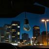 Car Rearview Mirror Pendant Decor Flat Acrylic Retro Light Bulb Atmosphere Ambient Light Interior Decoration For Car 1/2Pcs