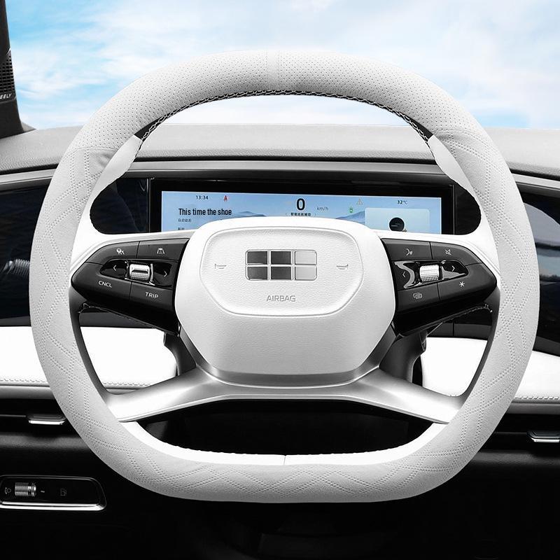 Galaxy L7/L6 Suede Steering Wheel Cover: Ultra-Thin, No-Sew, Winter-Ready.