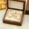 French retro ins stylish and simple design irregular heart-shaped titanium steel stud earrings European and American INS style versatile earrings