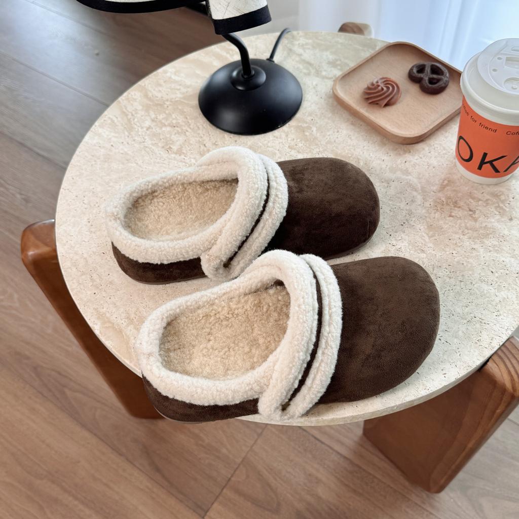 [Fanfna] Retro style leopard print bag head half slippers women's 2025 autumn and winter new fashionable versatile Mao Mao shoes