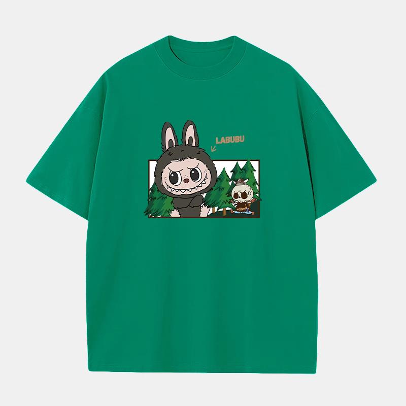 Hot Summer Men's T-Shirt LABUBU Printed Short Sleeve Oversized Tops Daily Versatile Clothing