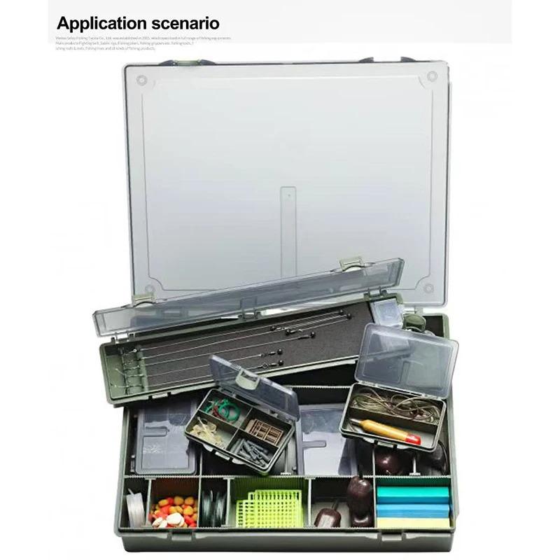 1-8 Compartments Fishing Tackle Box 10.5*6.5cm, Plastic Storage Organizer with Transparent Lid, Green Case for Carp Angling Accessories
