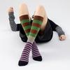 4pairs Patchwork Colorful Striped Calf Socks Japanese Style Retro Pile Socks  Girl