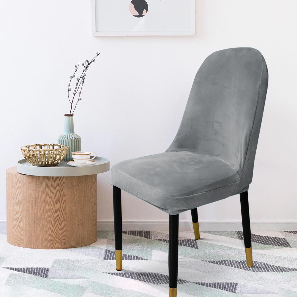 Universeller elastischer Esszimmerstuhlbezug aus Silberfuchs-Fleece