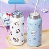 Sanrio Thermos Cup 400ml stainless Steel Cartoon Straw Cups with Lifting Rope Hello Kitty My Melody Portable Kids Water Bottle