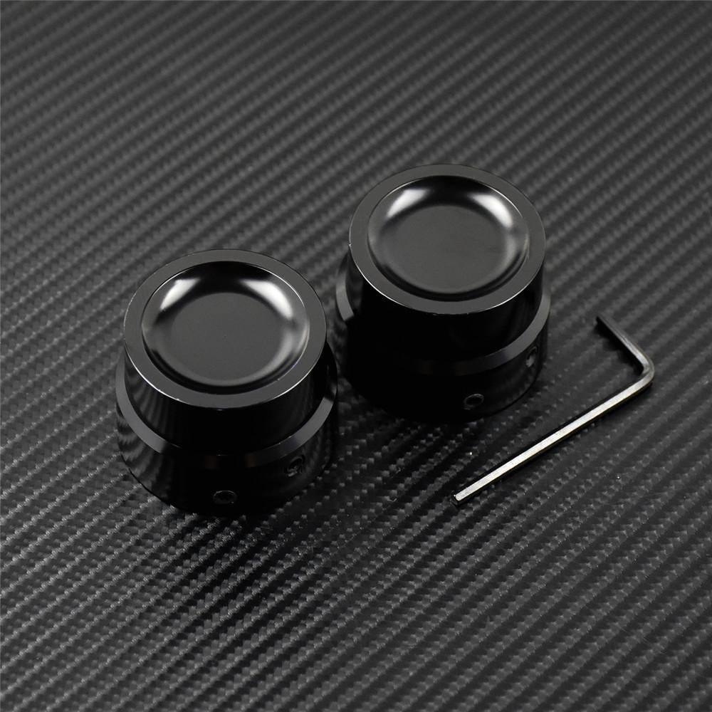 4pcs Motorcycle Front & Rear Axle Nut Covers Caps Black For Harley Sportster XL Dyna Fat Bob FXDF Touring Electra Glide Softail