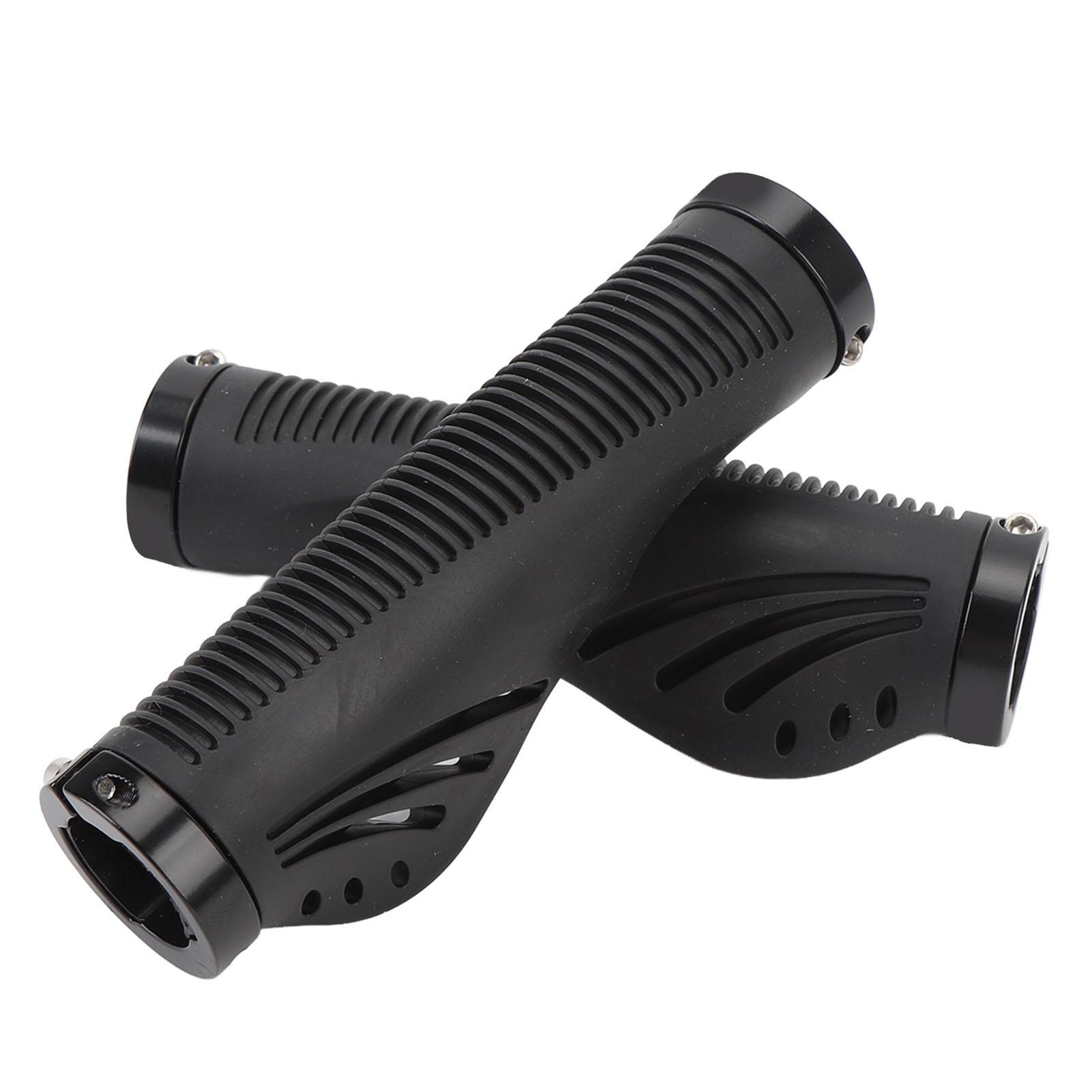 

Cycle Handle Grips Aluminium Alloy and Rubber Double End Locking Mountain Cycle Handlebar Grips