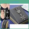 Stylish Long Titanium Steel Snowflake Pendant Necklace For Autumn Winter Fashion