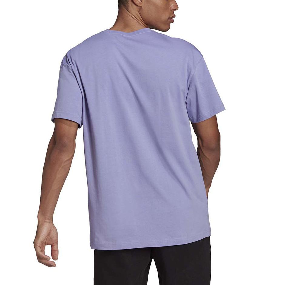 Adidas Logo Print Solid Color Crew Neck Short Sleeve T-Shirt Men Tops Purple HE4367