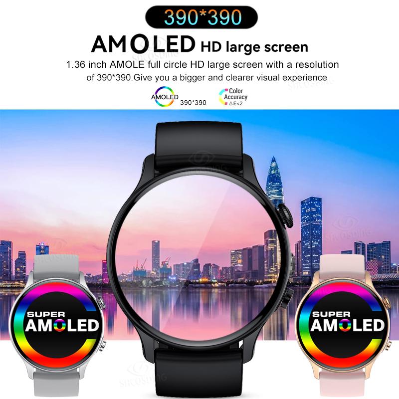 Nfc Bluetooth Anruf Damen Smartwatch Herren Amoled 390*390 Hd Bildschirm Always-On-Display Uhren Wasserdichte Smartwatch Für Xiaomi