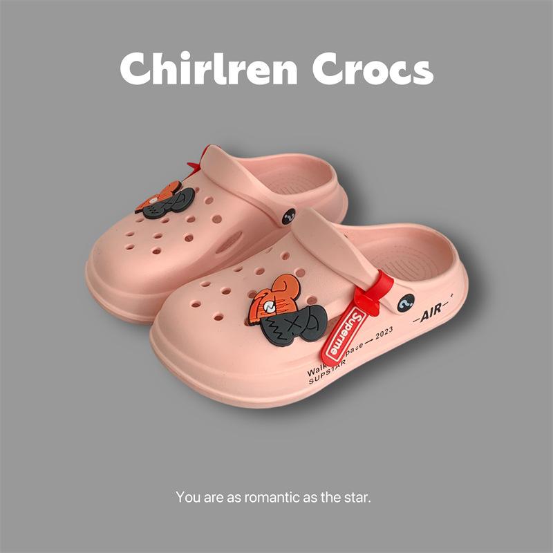 Children's Hole Shoes, Men's and Women's Middle-aged and Older Children's 2025 Summer DIY Durable Non-slip Thick-soled Beach Cute Cool Slippers