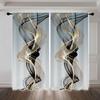 2 st Kanalficka Geometrisk Marmormönstrad Gardin Dekorativ Fönsterdraperi Fönsterbehandlingar För Sovrum Vardagsrum Hemdekoration