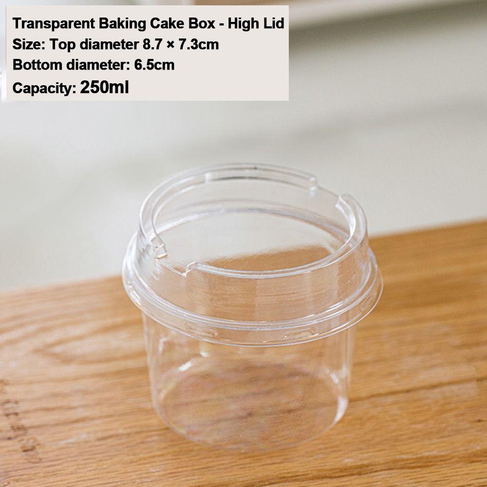 50PCS With Lid Disposable Pudding Cups Transparent Bowl Dessert Cups Salad Cups  Fruit Beverage