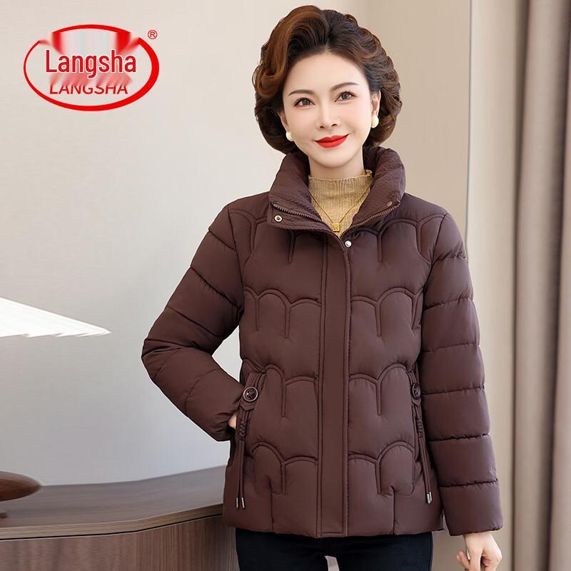 LangSha Women s Stand-Collar Padded Winter Jacket 2XL