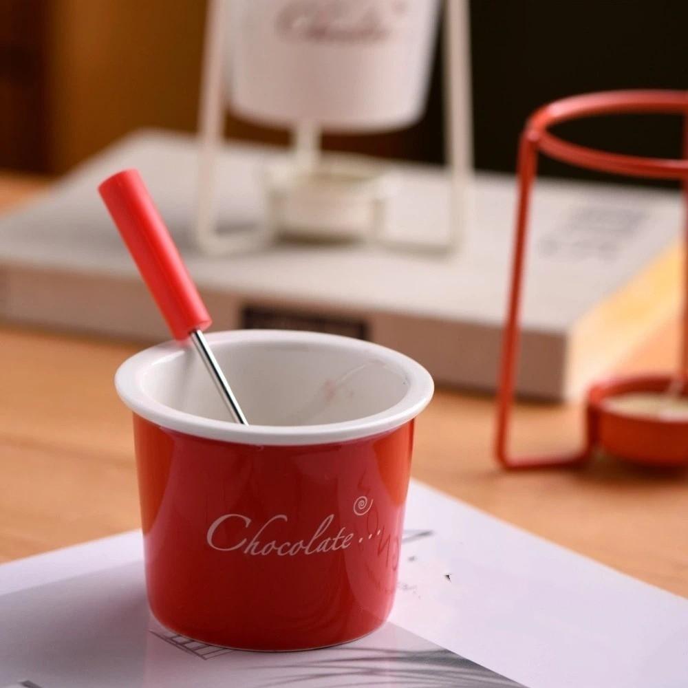 Căniță rezistentă la căldură pentru topit ciocolată cu furculiță, vas pentru lumânare, cană ceramică, topit brânză