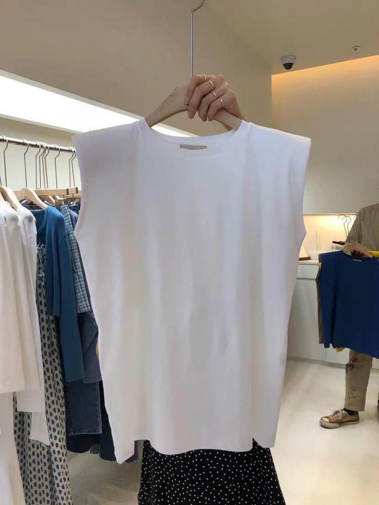 Ärmelloses Sommer-Westentop mit Rundhalsausschnitt und lockerer Passform für Damen – koreanischer Stil