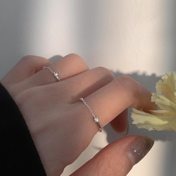 

Модное высококачественное серебряное цепочное кольцо: Холодный стиль моды для женщин Adjustable Open Size