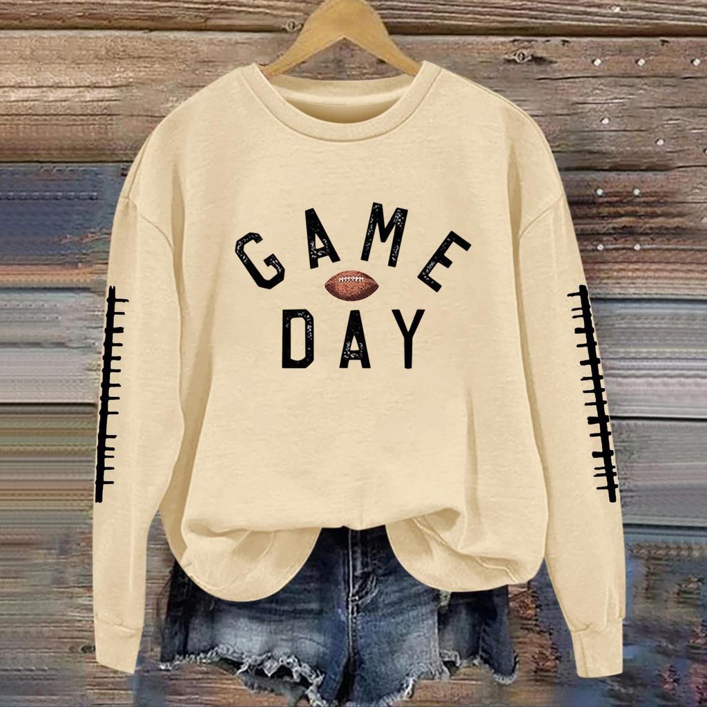 Women's Fashionable And Casual Long Sleeved Printed Round Neck Sportswear Pullover Sweatshirt Top