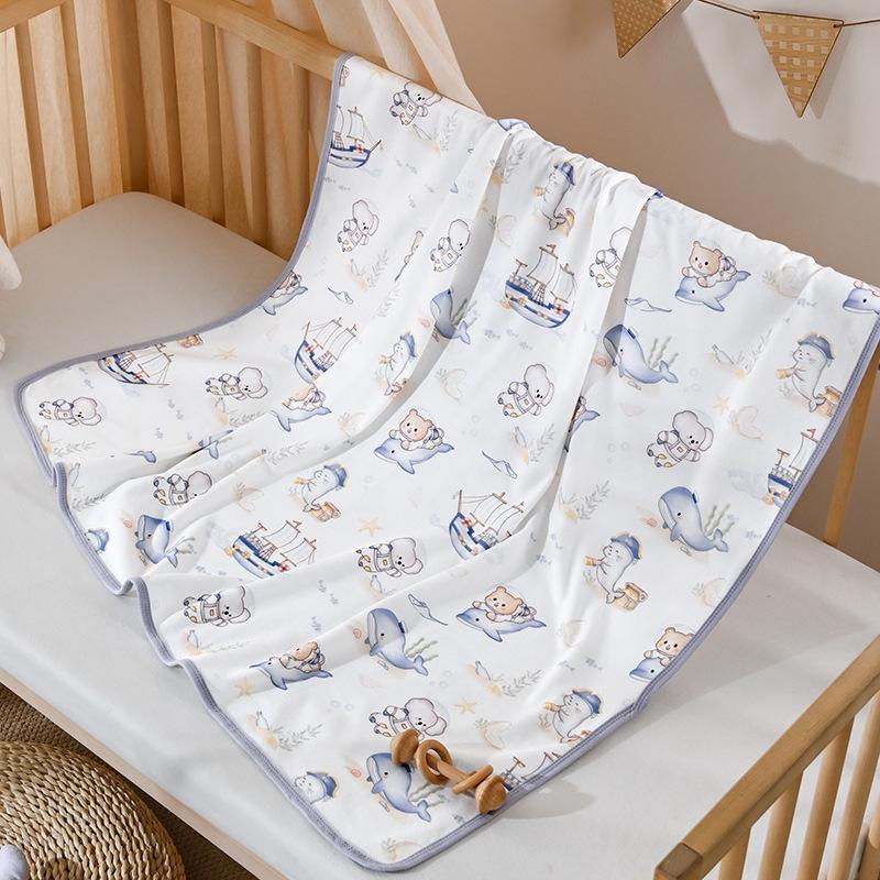 Oddychający kocyk otulacz dla noworodka z czystej bawełny, cienki, zapobiegający odruchowi Moro, niemowlęcy Typ A.