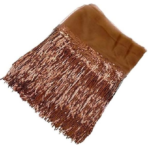 10 Yards Sparkly Sequined Tassel Ribbon Sequins Fringe Trim Spangle Paillette Lace Fabric for Sewing Curtain Pillow Home Decor Party Dress Stage