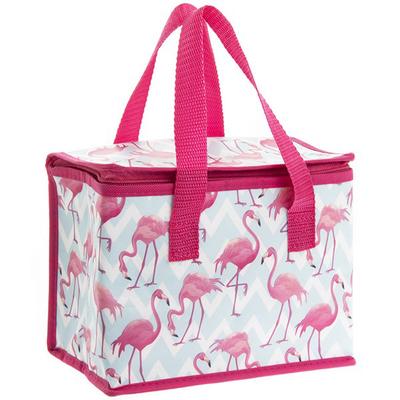 [Q3567] - Yalıtımlı öğle yemeği çantası 'Flamingo' pembe mavi - 22x16x12 cm
