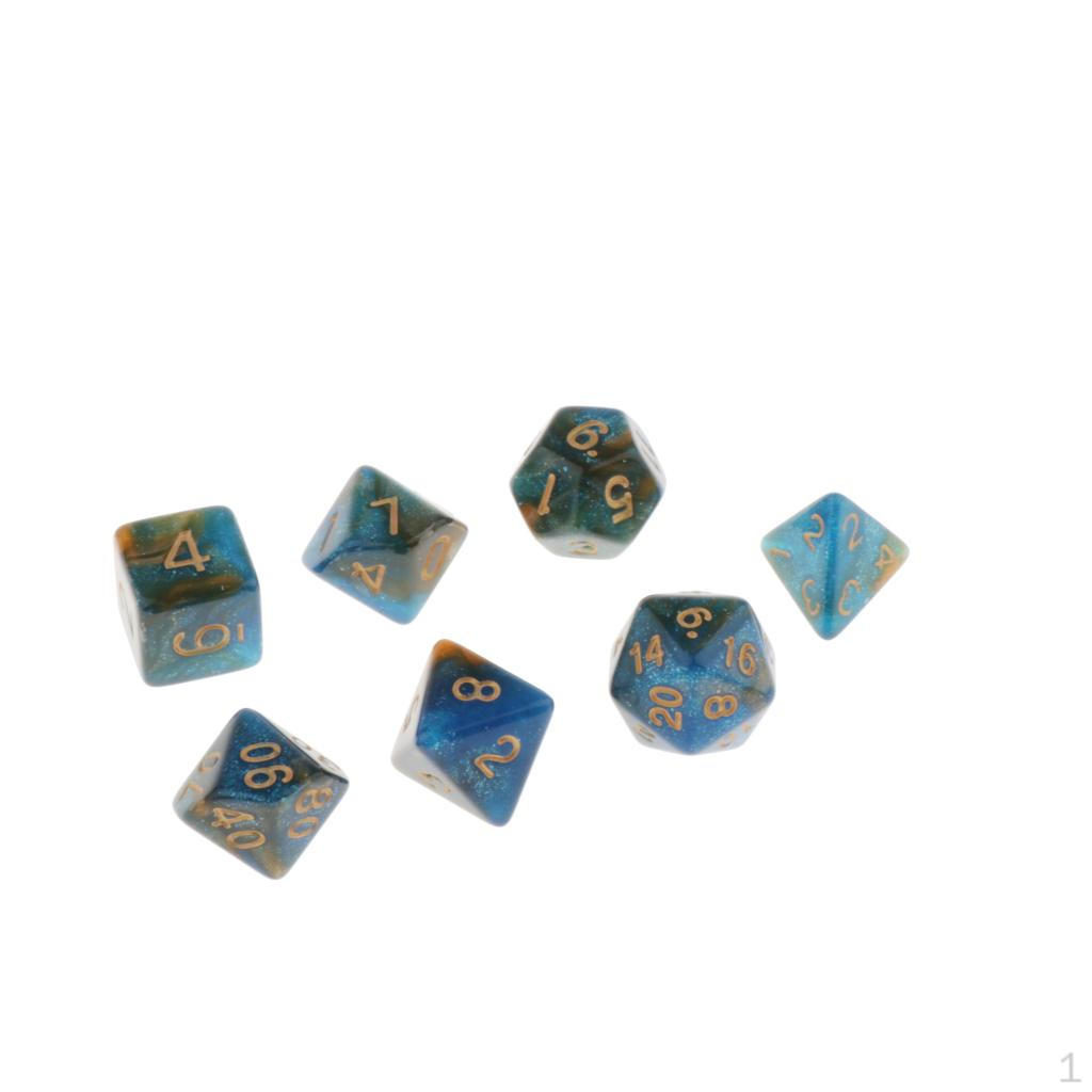 

Настольная игра «7 кубиков многогранников и дракон D4-D20» ACCS Blue Purple