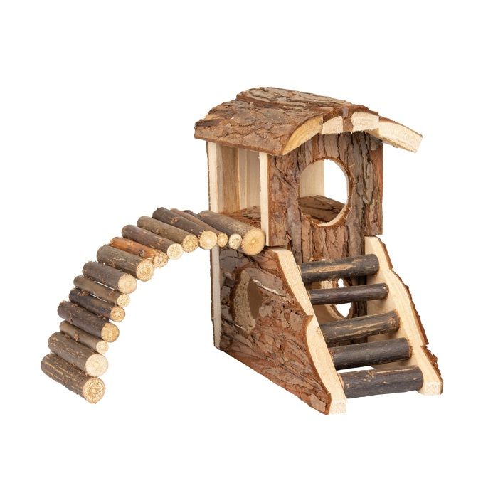 Maison rongeur Marty avec 5 ouvertures et pont en bois