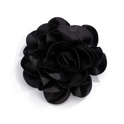 DIY 3D Large Fabric Flower Brooch Satin Exaggerated Clothing Patch Pin Handmade Clothes Appliques Stage Performance