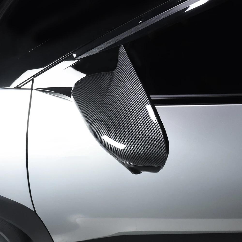 For Kia EV4 2026 2026 2pcs Bright Black Bull Horn Car Rear View Mirror Cover Trim  Exterior Accessories