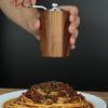 Solid Wood Hand-Cranked Pepper and Sea Salt Grinder for Kitchen and Barbecue