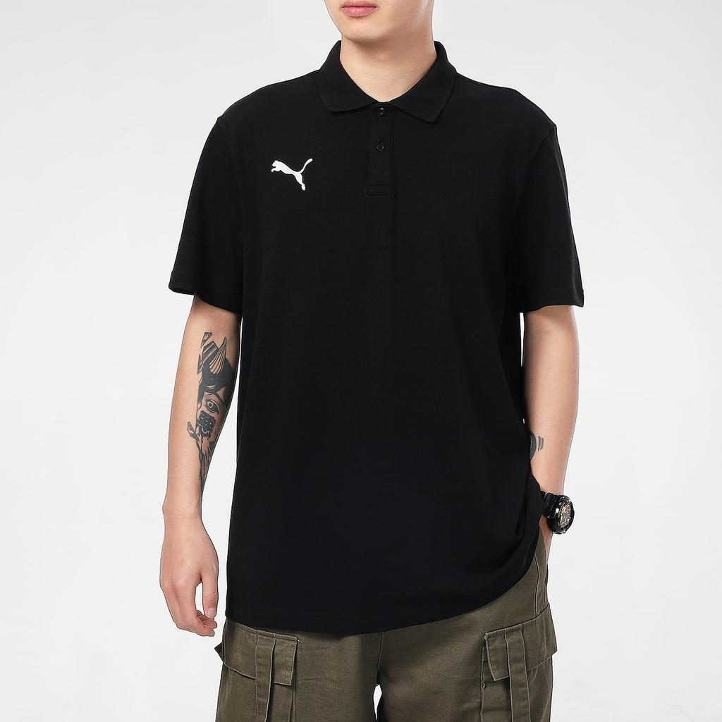 PUMA Polo Shirts Men's Black Polo Collar Moderate Straight Fit 656579-03