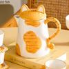 Cartoon Cat Ceramic Beverage Set Large Capacity Kettle Water Cup Cold Water Kettle Water Bottle Flower Tea Pot Coffee Cup