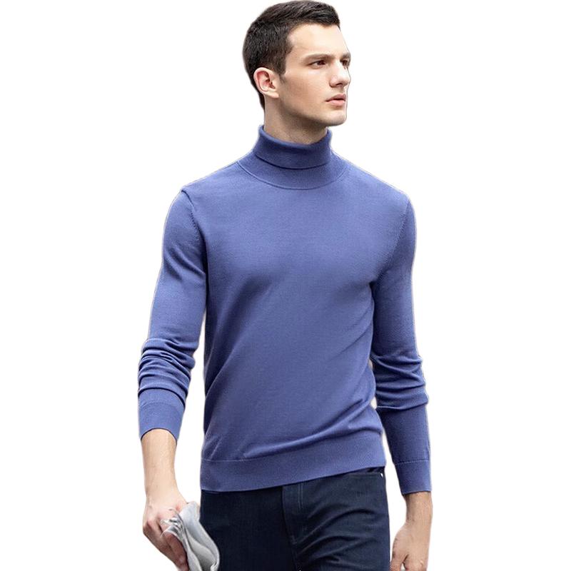 

VICUTU Men s 100% Pure Wool High-Neck Pullover Sweater 2XL