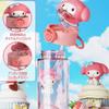 Kuromi & Cinnamoroll Straw Cup Water Bottle, Clear Bottle with Straw, Leak-Proof, Transparent, Kids' Water Bottle, Mug, Lightweight, Portable, Sports