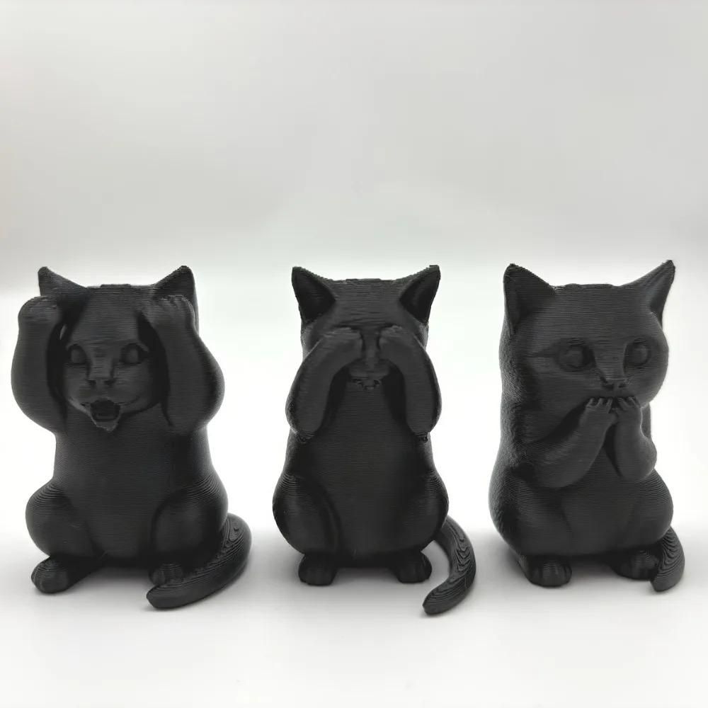 Super Cute Creative Simulation Three No Cats, No Evil Visible, If Not Obedient, Don't Speak ", Very Suitable for Home Decoration