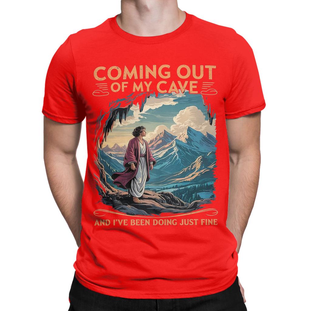 Jesus Coming Out Of My Cave T Shirts Unisex Pure Cotton Vintage TShirts Crewneck Tees Short Sleeve Clothes 6XL