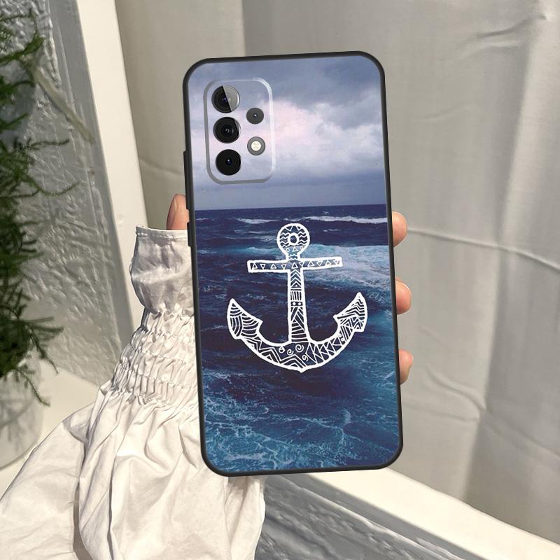 Paski Kotwica Łódź Koło Sterowe Etui Dla Samsung Galaxy A35 A55 A15 A34 A54 A14 A56 A52 A53 A16 A26 A36 A32 A12 A33 A13 A17