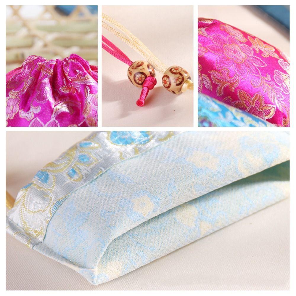 Jewelry Packing Bag Embroidery Flower Drawstring Bag Floral Festive Sugar Bag  Party