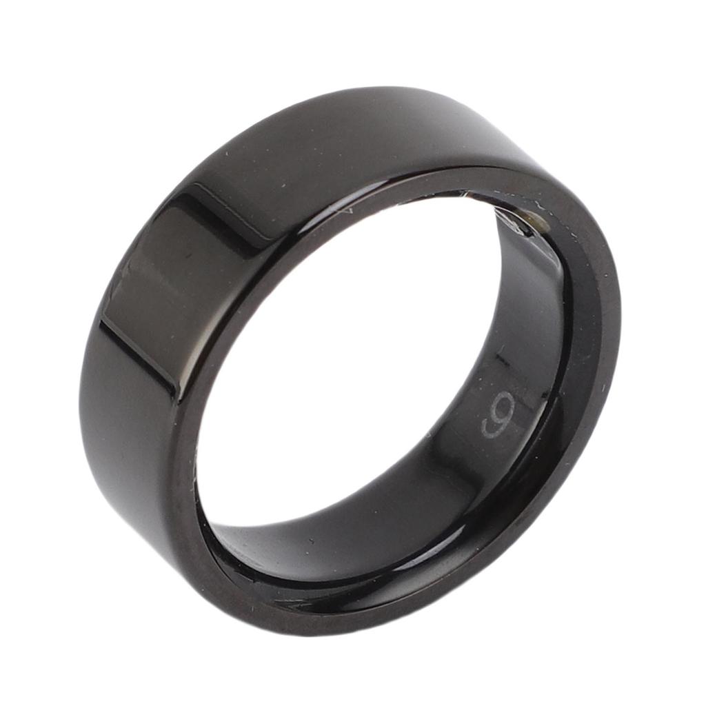 Smart Health Ring Women Men Fitness Tracker Step Counting Sleep Sports Recording IP68 Water Proof KR3 Black Size