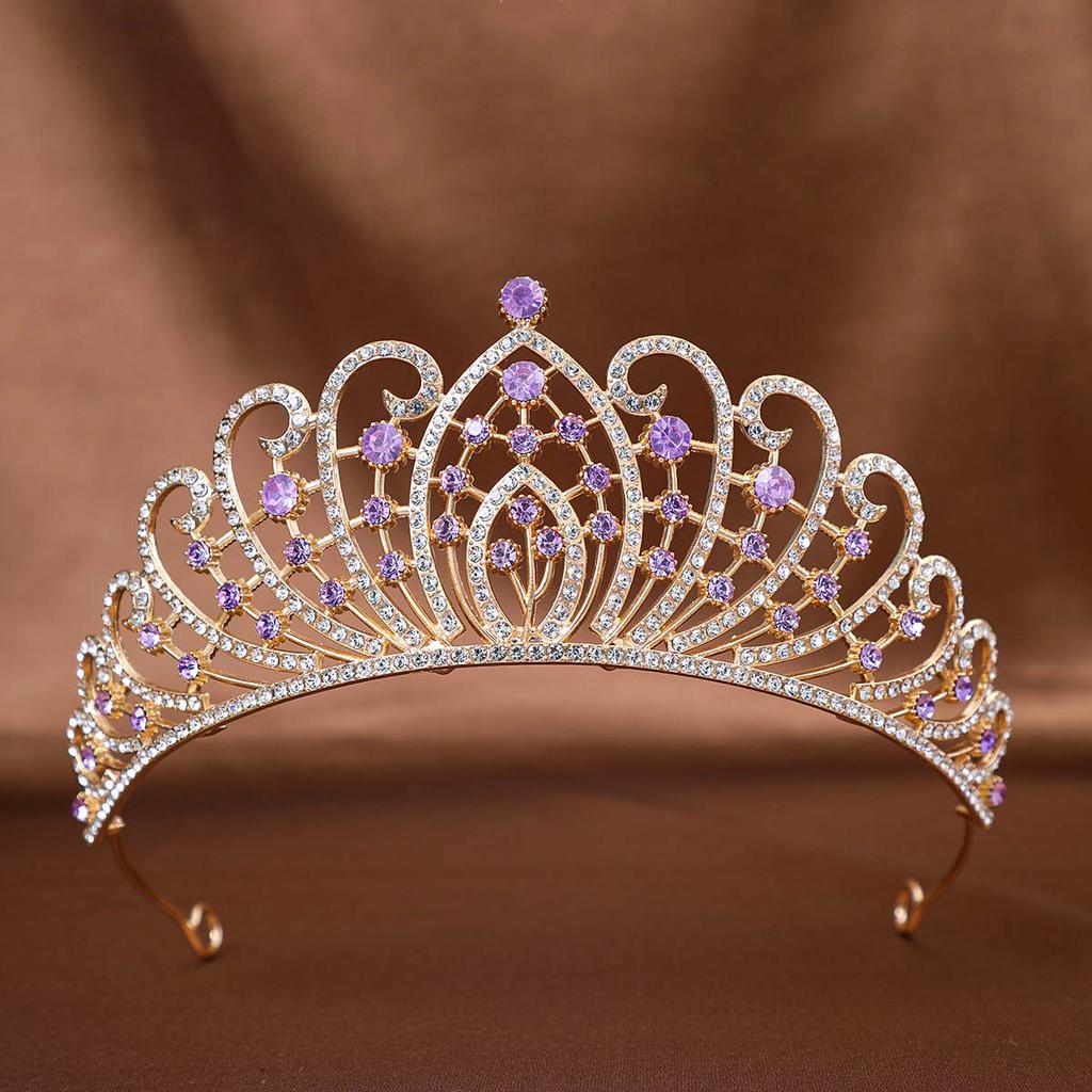 European and American Crown Princess Headwear Wedding Water Diamond Alloy Hair Accessory Full Diamond Crown Makeup Styling Updo Accessory