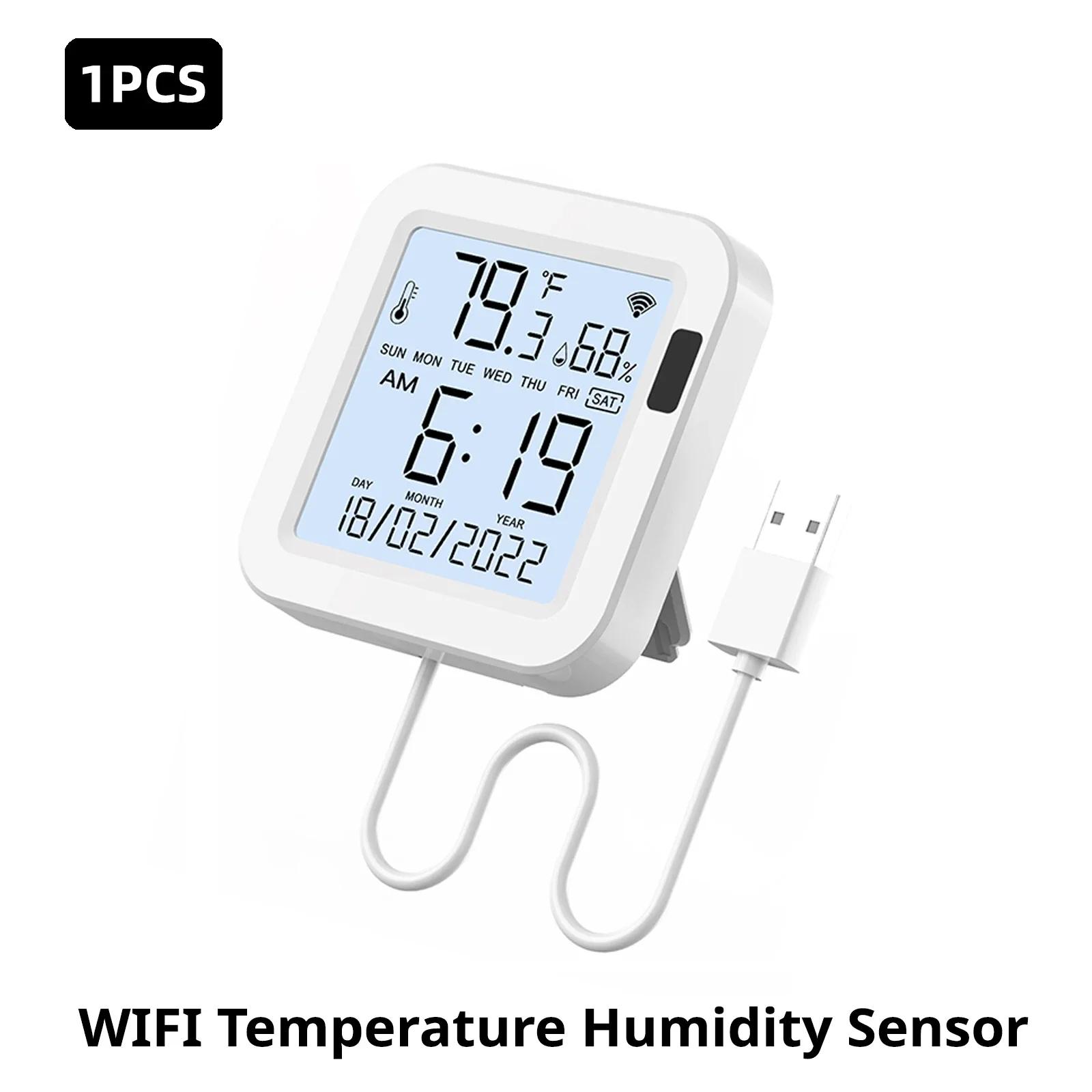 

MOES WiFi Temperature & Humidity Sensor LCD Screen Infrared Sensing Backlight Smart Tuya APP Remote Control Alexa Google Voice 1PCS Sensor