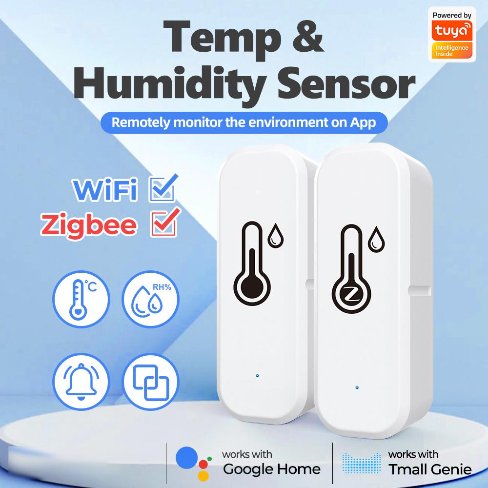 Tuya WiFi Smart Temperatur Feuchtigkeit Detektor Sensor Hygrometer Thermometer Detektoren Smart Home Echtzeit Überwachung Assistent
